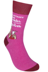 FUNATIC Brand Unisex Socks ‘SOMETIMES I DRINK WATER TO SURPRISE MY LIVER’ - Novelty Socks for Less