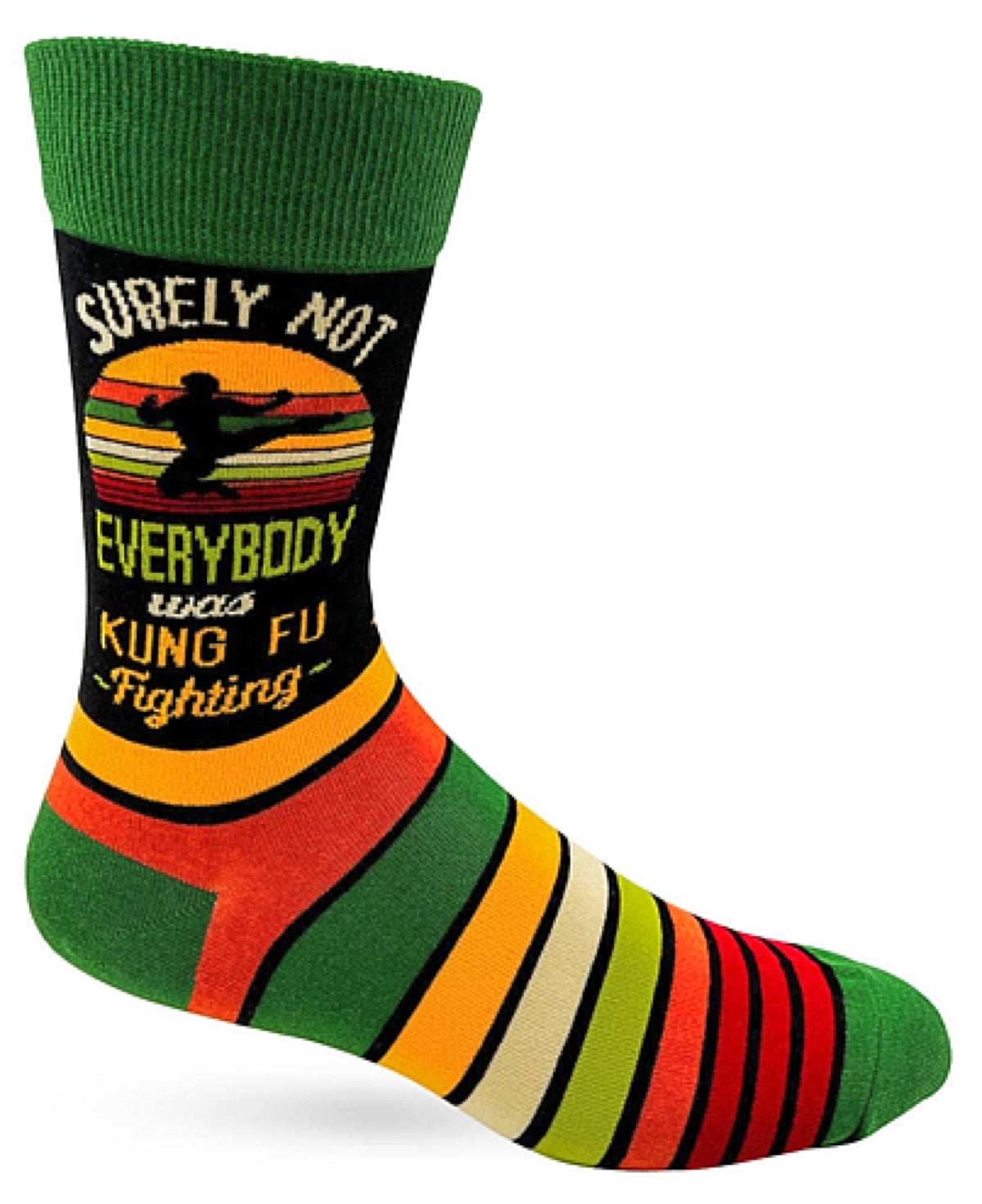 FABDAZ BRAND Men's KARATE SOCKS ‘SURELY NOT EVERYBODY WAS KUNG FU FIGHTING’ - Novelty Socks for Less