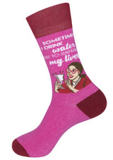 FUNATIC Brand Unisex Socks ‘SOMETIMES I DRINK WATER TO SURPRISE MY LIVER’ - Novelty Socks for Less