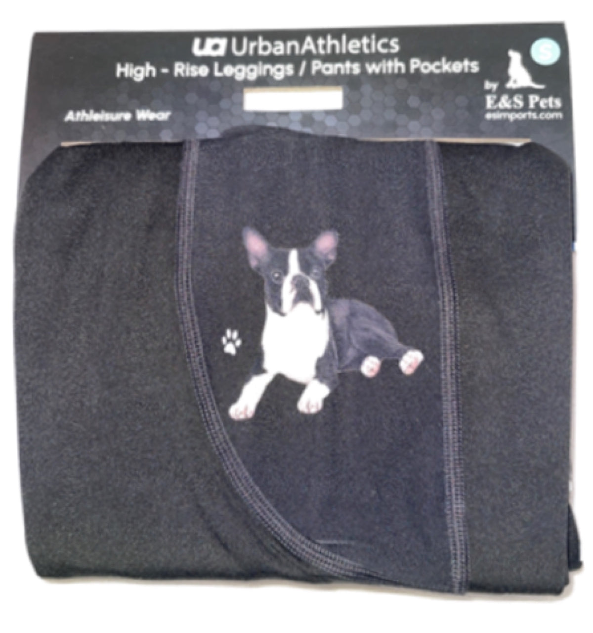 URBAN ATHLETICS Ladies BOSTON TERRIER High Rise Leggings With Pockets E&S Pets - Novelty Socks for Less