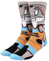 LOONEY TUNES SPACE JAM Men’s BUGS BUNNY 360 Crew Socks BIOWORLD Brand - Novelty Socks for Less