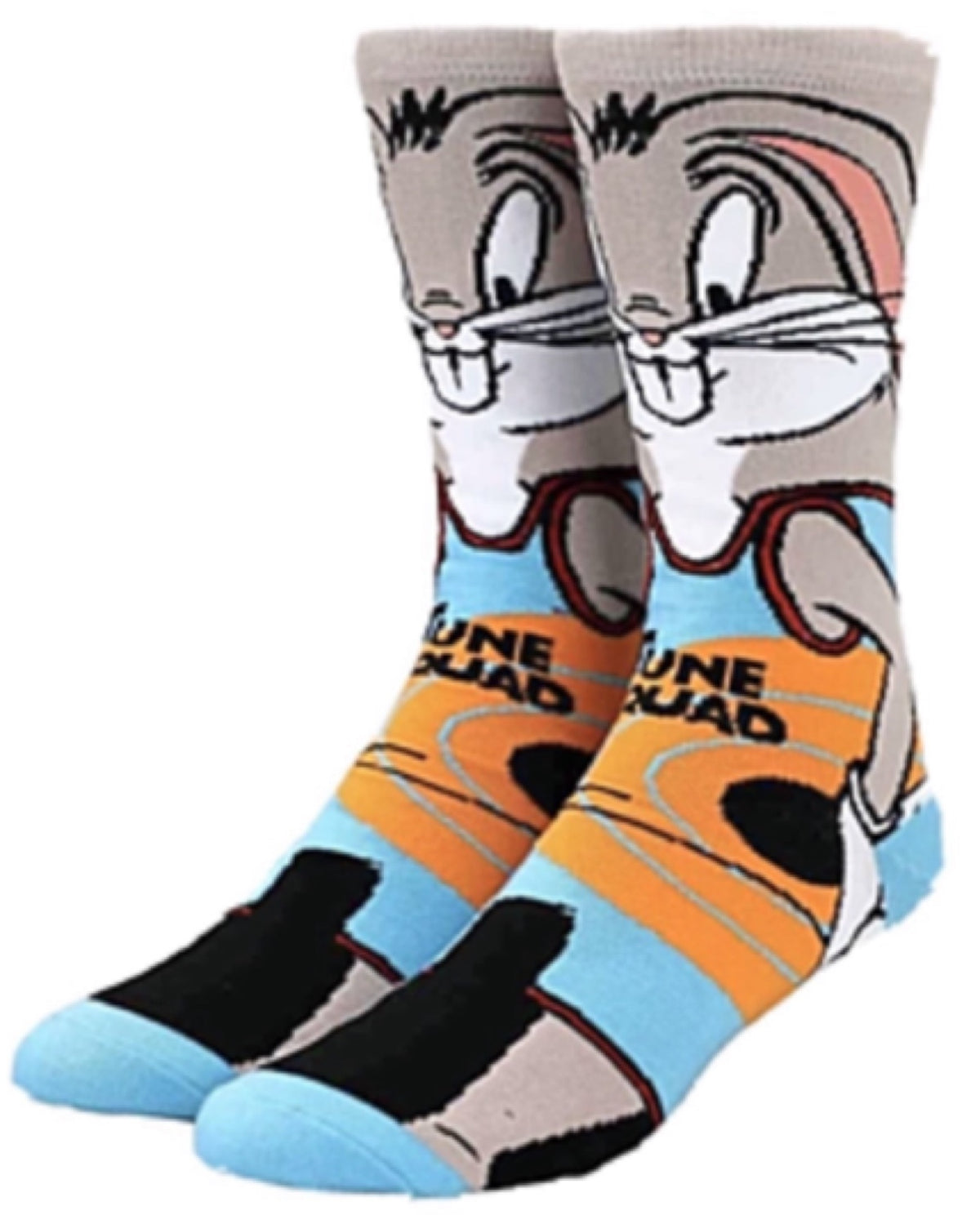 LOONEY TUNES SPACE JAM Men’s BUGS BUNNY 360 Crew Socks BIOWORLD Brand - Novelty Socks for Less