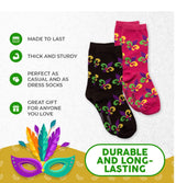 FOOZYS Brand Ladies 2 Pair MARDI GRAS Socks - Novelty Socks for Less