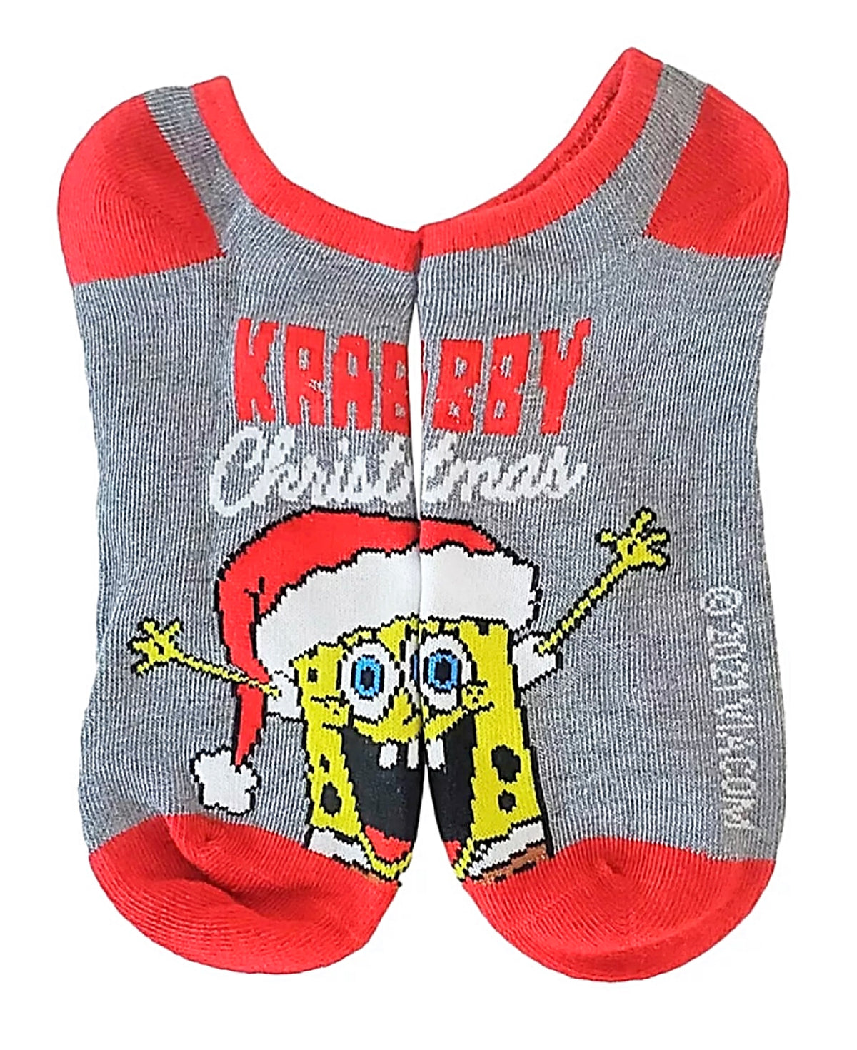 SPONGEBOB SQUAREPANTS Ladies 5 Pair Of CHRISTMAS No Show Socks ‘KRABBY CHRISTMAS’ - Novelty Socks for Less