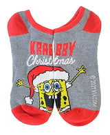 SPONGEBOB SQUAREPANTS Ladies 5 Pair Of CHRISTMAS No Show Socks ‘KRABBY CHRISTMAS’ - Novelty Socks for Less