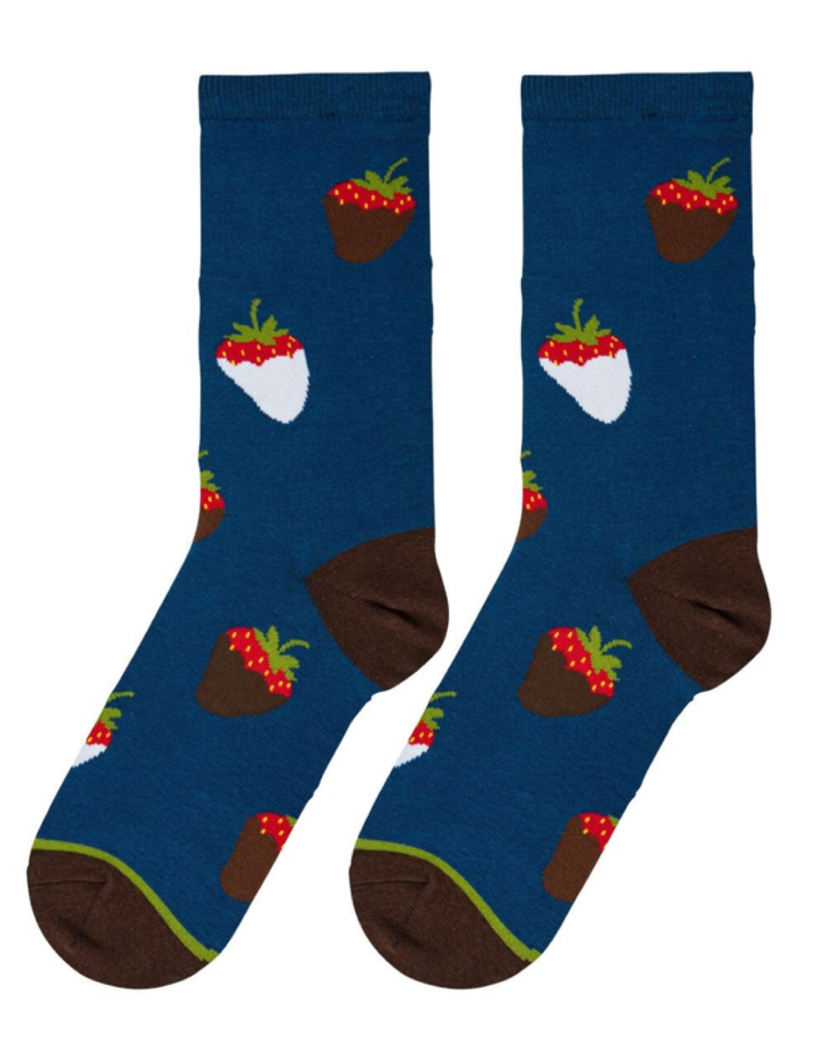 COOL SOCKS Brand Ladies CHOCOLATE COVERED STRAWBERRIES Socks - Novelty Socks for Less