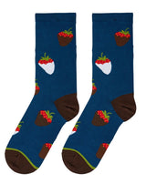 COOL SOCKS Brand Ladies CHOCOLATE COVERED STRAWBERRIES Socks - Novelty Socks for Less