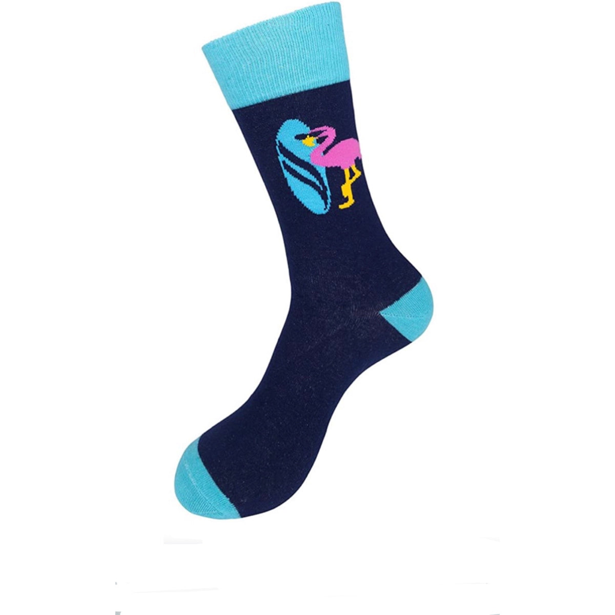 FUNATIC Unisex FLAMINGO/SURF BOARD ‘BEACH PLEASE’ Socks MADE IN THE USA! - Novelty Socks for Less