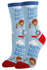 BOB ROSS Ladies ‘HAPPY LITTLE DREAMS’ Socks OOOH YEAH Brand - Novelty Socks for Less
