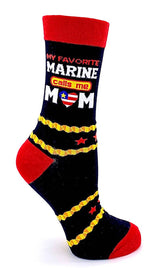 FABDAZ Brand Ladies MY FAVORITE MARINE CALLS ME MOM Socks - Novelty Socks for Less
