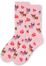 MeMoi BRAND LADIES PUPPY LOVE VALENTINE’S DAY SOCKS - Novelty Socks for Less