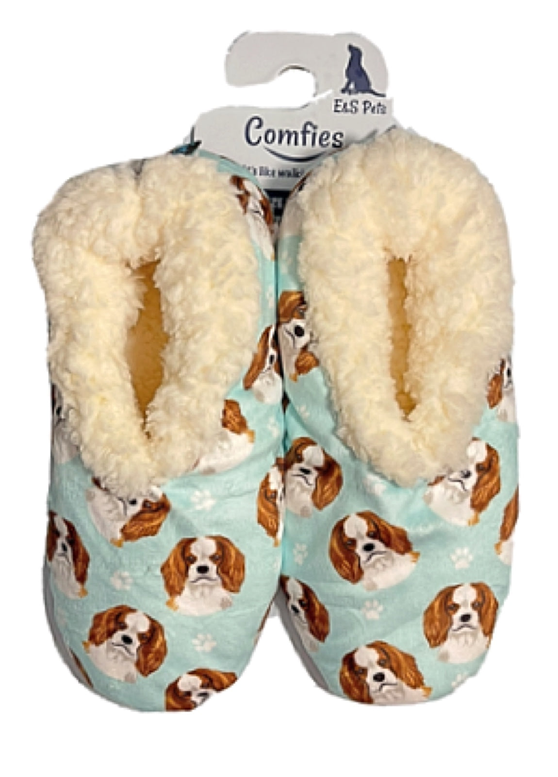 COMFIES Ladies CAVALIER KING CHARLES Non-Skid Slippers - Novelty Socks for Less