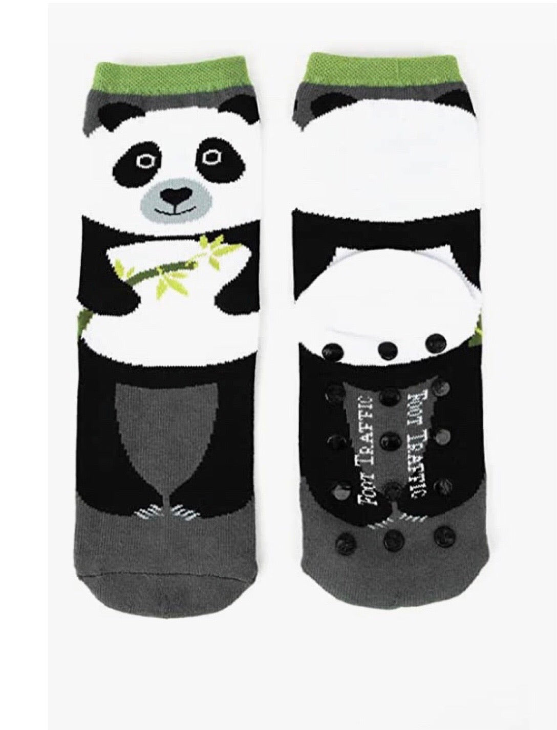 FOOT TRAFFIC Ladies PANDA BEAR NON-SKID SLIPPERS - Novelty Socks for Less