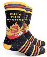 GROOVY THINGS Brand Men’s ‘FUCK THIS MEETING’ Socks - Novelty Socks for Less