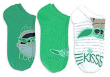 STAR WARS Ladies BABY YODA ST. PATRICKS DAY 3 Pair Of No Show Socks ‘KISSABLE’ - Novelty Socks for Less