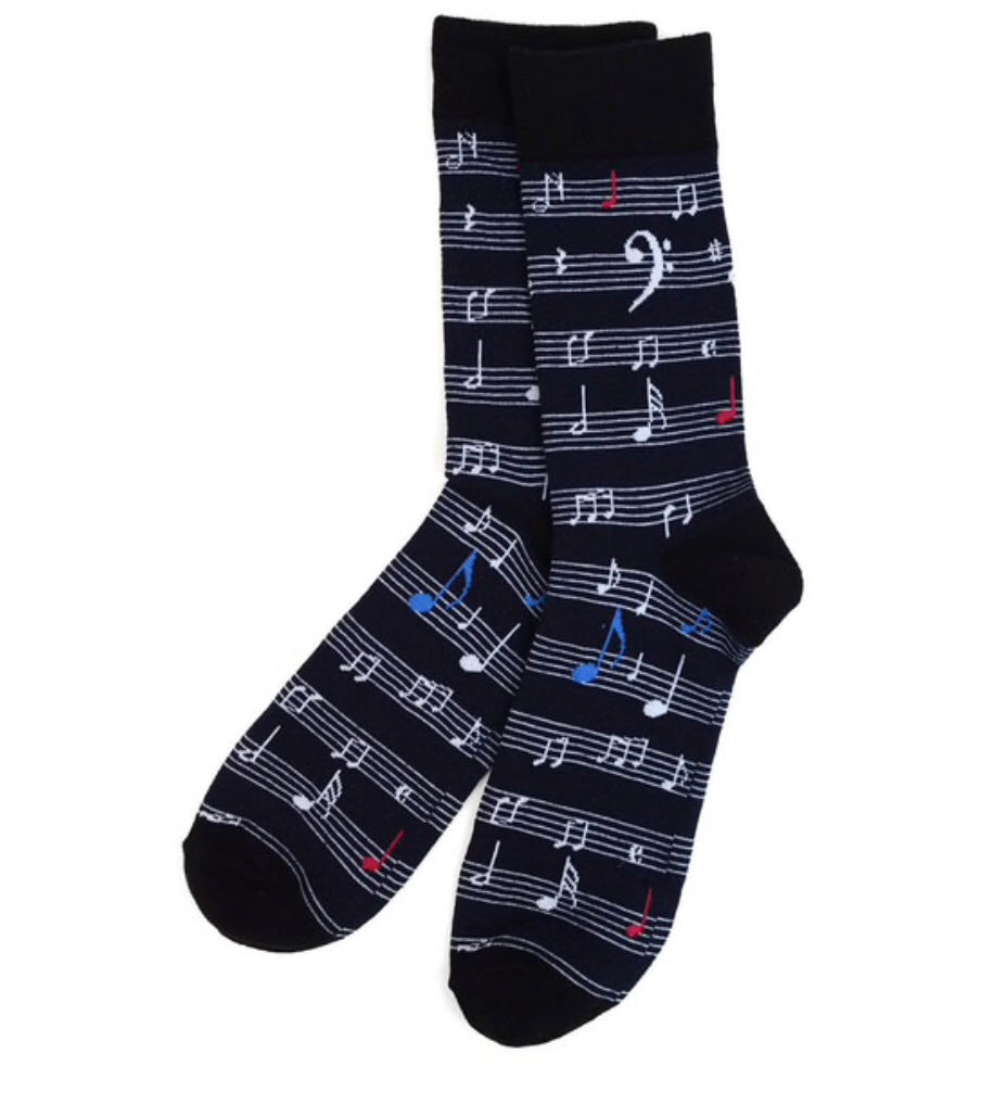 Parquet Brand Men’s Socks MUSIC SHEET NOTES - Novelty Socks for Less