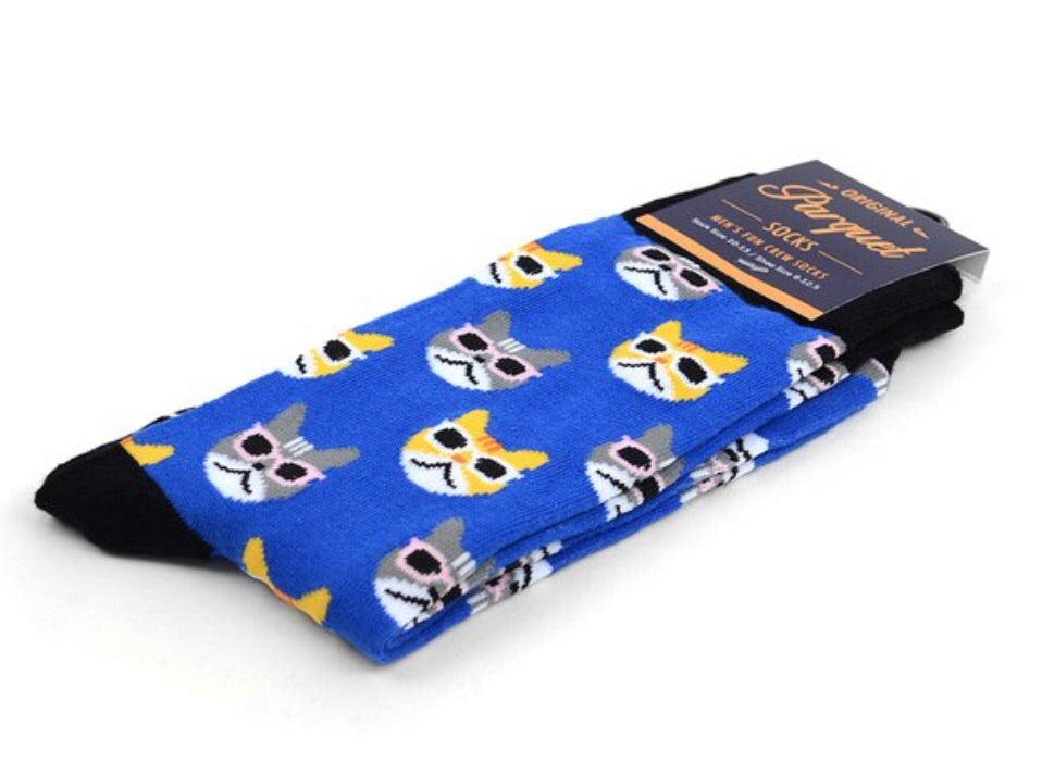 Parquet Brand Men’s COOL CATS Socks - Novelty Socks for Less