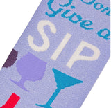 COOL SOCKS BRAND LADIES WINE SOCKS ‘I DON’T GIVE A SIP’ - Novelty Socks for Less