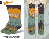 THE WOLF MAN MEN’S 360 UNIVERSAL MONSTERS HALLOWEEN SOCKS ODD SOX BRAND - Novelty Socks for Less