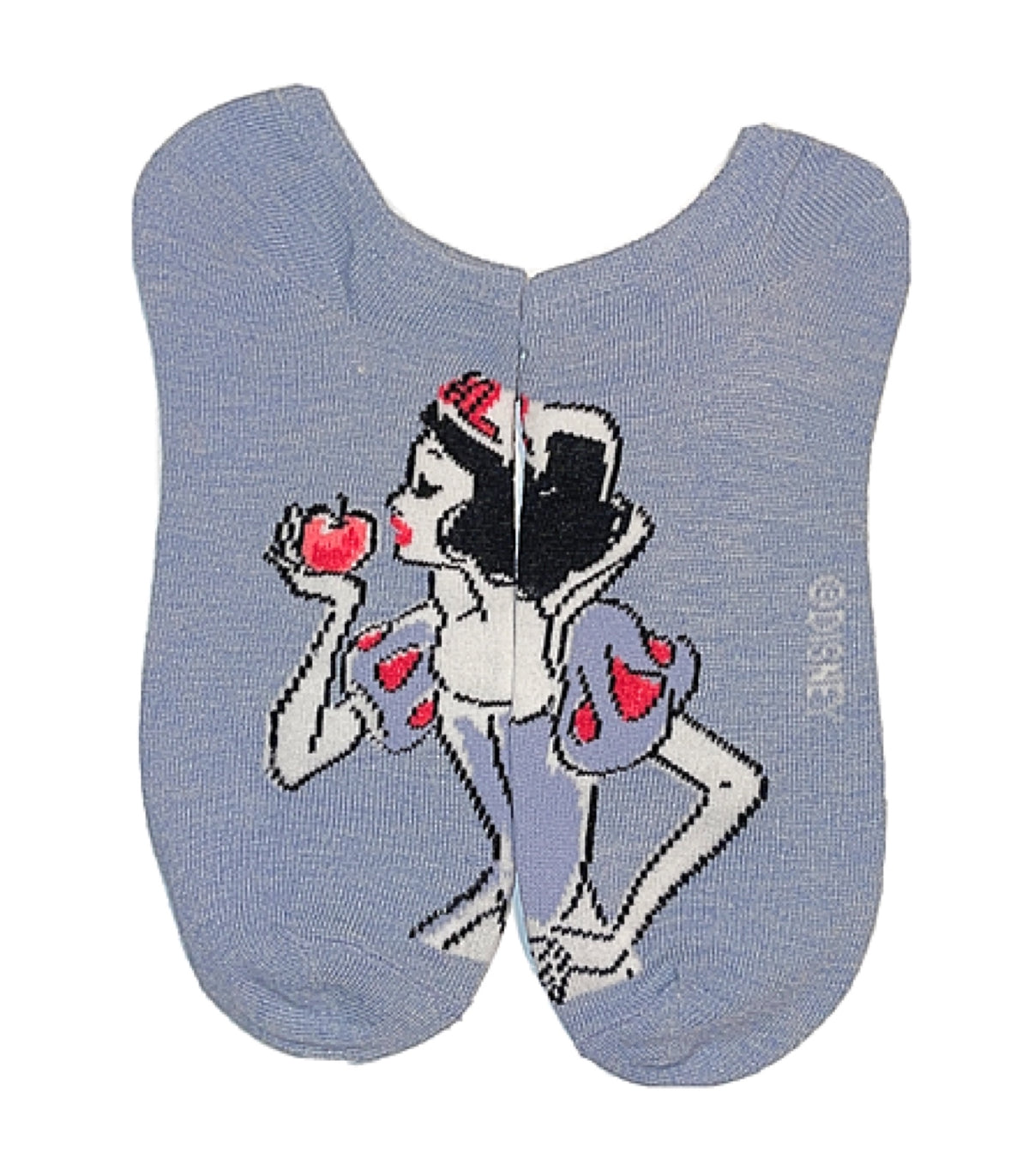 DISNEY SNOW WHITE Ladies 5 Pair of No Show Socks POISON APPLE ‘JUST ONE BITE’ - Novelty Socks for Less