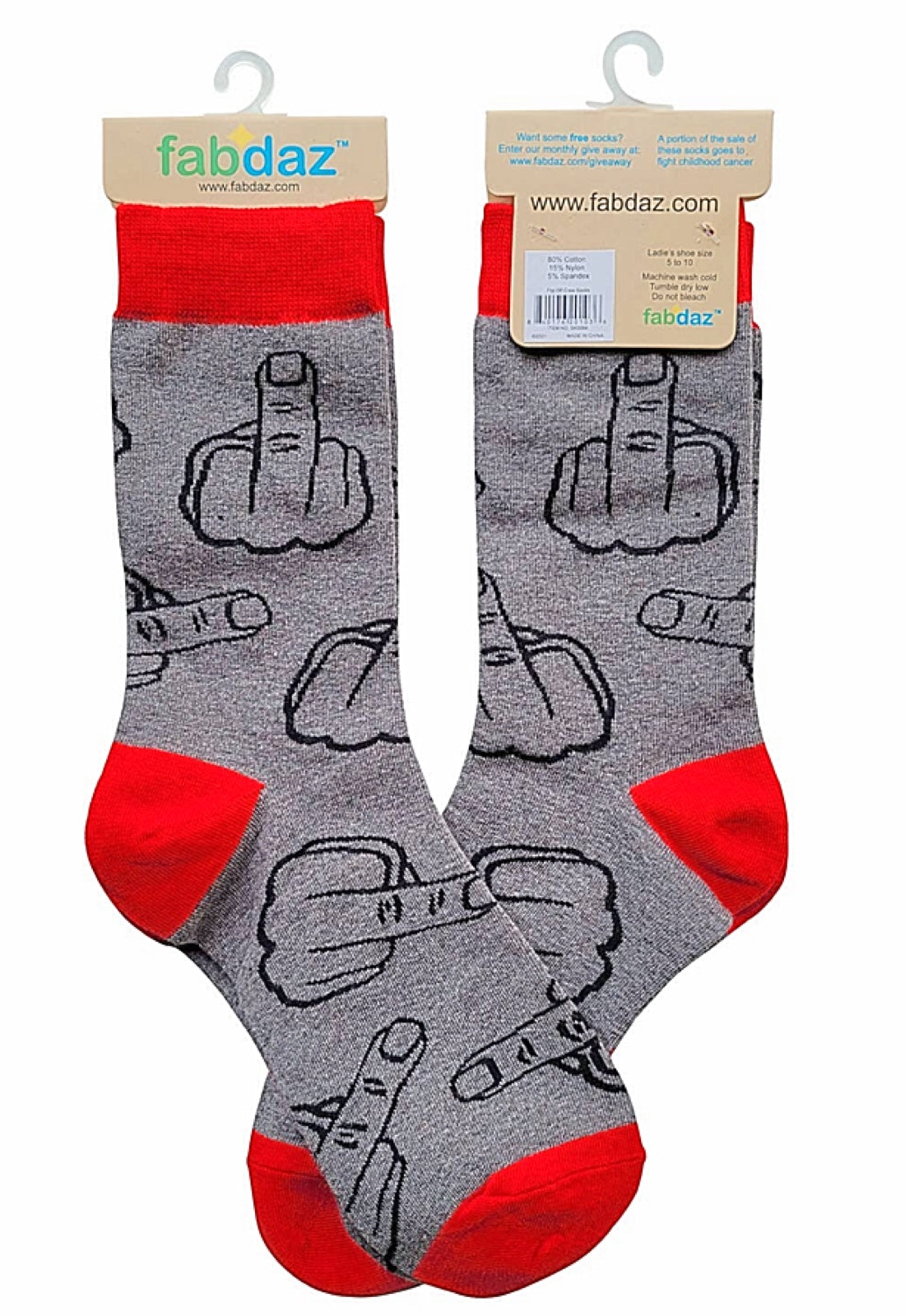 FABDAZ Brand Ladies MIDDLE FINGER Socks - Novelty Socks for Less