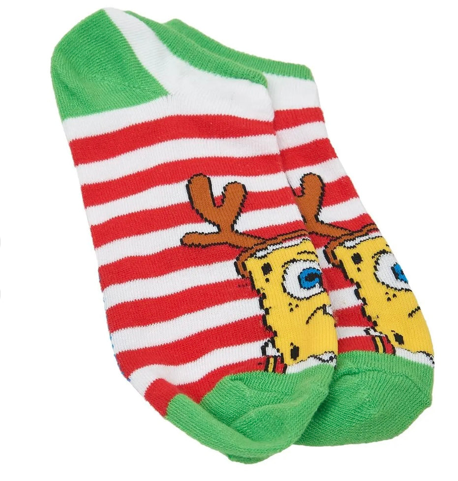 NICKELODEON Ladies CHRISTMAS 5 Pair Of No Show Socks CHUCKIE, ARNOLD, PATRICK - Novelty Socks for Less
