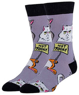 OOOH YEAH Brand Men’s CAT Socks ‘NOPE NOT TODAY’ - Novelty Socks for Less