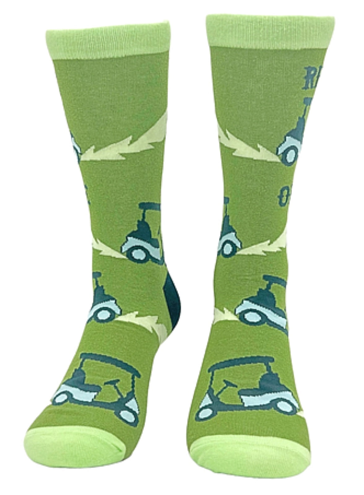 CRAZY DOG Brand Men’s GOLF Socks ‘RIDE OR DIE’ With GOLF CART - Novelty Socks for Less