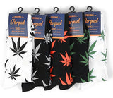 PARQUET BRAND Men's MARIJUANA POT LEAF WEED Socks (CHOOSE COLOR) - Novelty Socks for Less