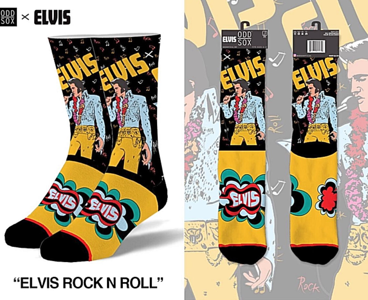 ELVIS PRESLEY MEN’S SOCKS ODD SOX BRAND - Novelty Socks for Less