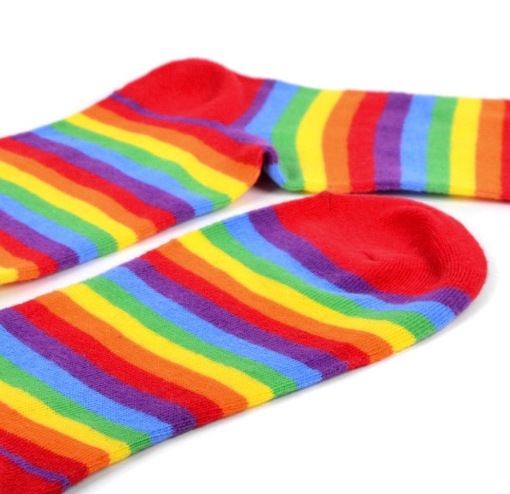 PARQUET BRAND Ladies RAINBOW STRIPES Socks - Novelty Socks for Less