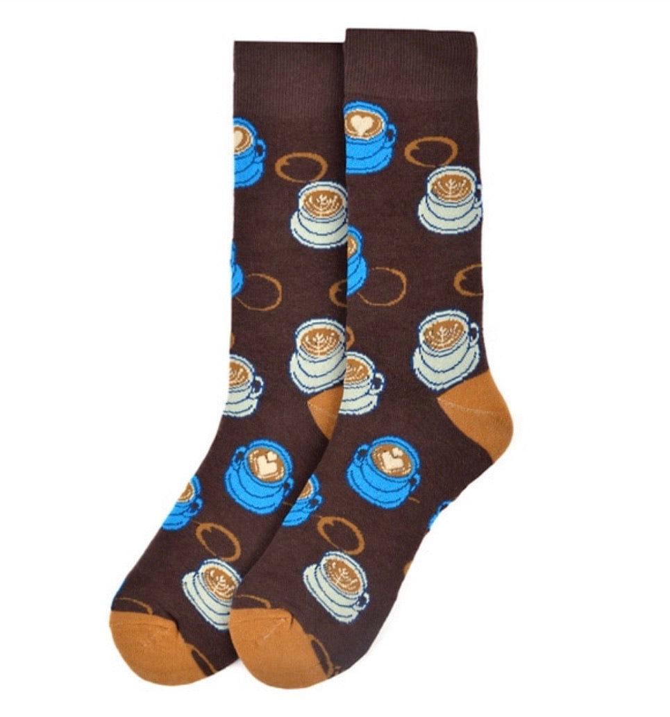 PARQUET BRAND Mens COFFEE Socks - Novelty Socks for Less