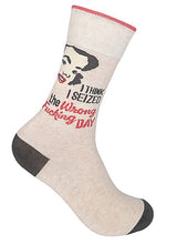 FUNATIC Brand Unisex ‘I THINK I SEIZED THE WRONG F-N DAY’ - Novelty Socks for Less