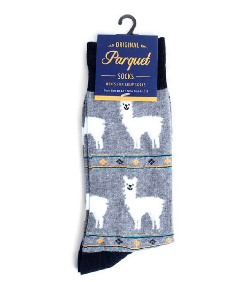 Parquet Brand Men’s Socks LLAMAS - Novelty Socks for Less