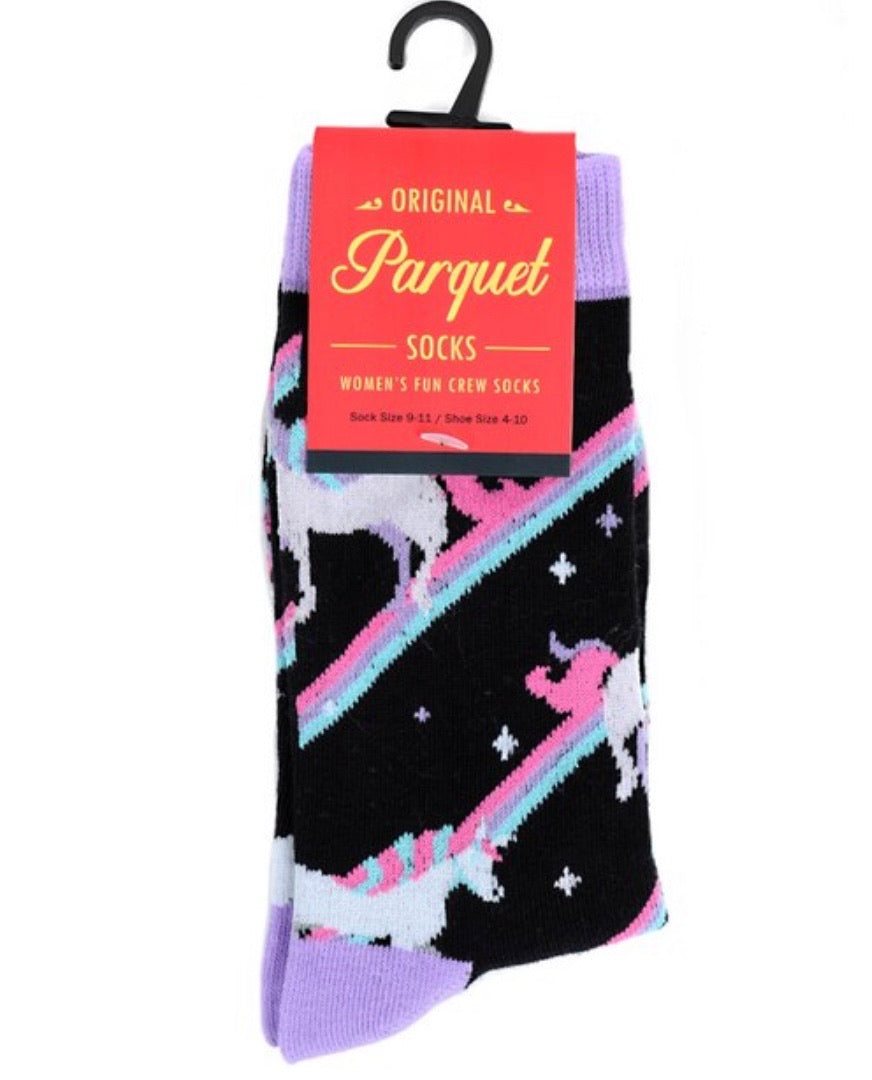 PARQUET BRAND Ladies UNICORN Socks - Novelty Socks for Less
