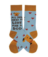 PRIMITIVES BY KATHY Unisex ‘ALL YOU NEED IS LOVE & A DOG’ Socks - Novelty Socks for Less