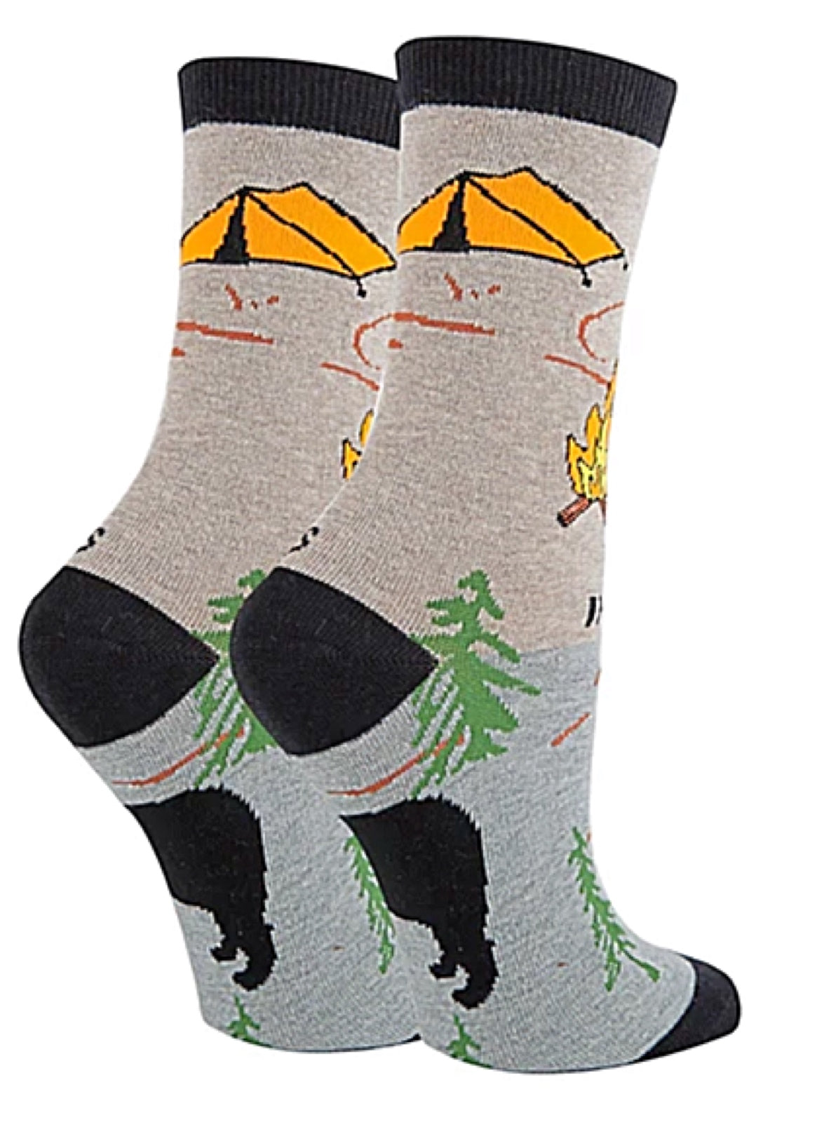 OOOH YEAH Brand Ladies BEAR NEEDS Socks ‘YES I SHIT IN THE WOODS’ - Novelty Socks for Less