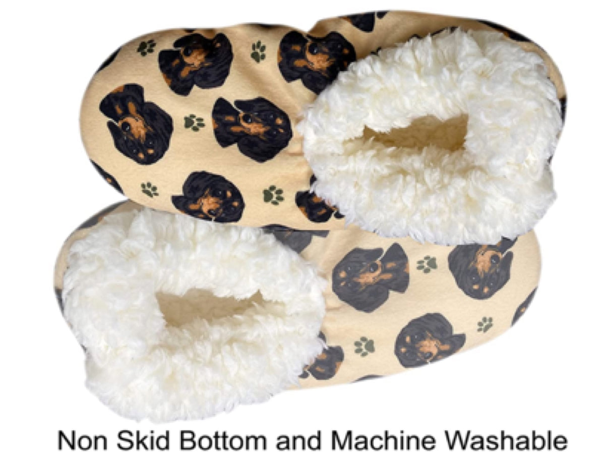 COMFIES BRAND Ladies DACHSHUND Dog (BLACK) Non-Skid Slippers - Novelty Socks for Less