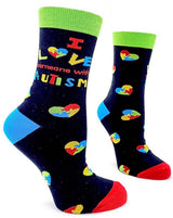 FABDAZ Brand Ladies I LOVE SOMEONE WITH AUTISM Socks - Novelty Socks for Less