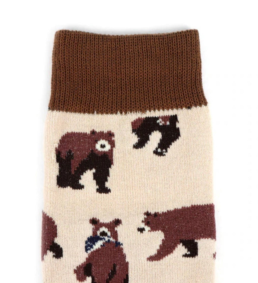 PARQUET Brand Ladies BROWN BEARS Socks - Novelty Socks for Less