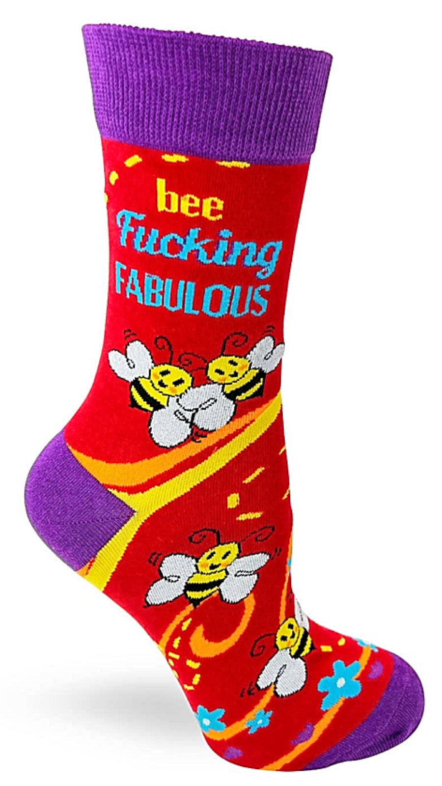 FABDAZ Brand Ladies BUMBLEBEE SOCKS ‘BEE FUCKING FABULOUS’ - Novelty Socks for Less