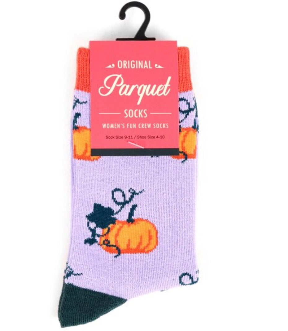Parquet Brand Ladies PUMPKIN Halloween - Novelty Socks for Less