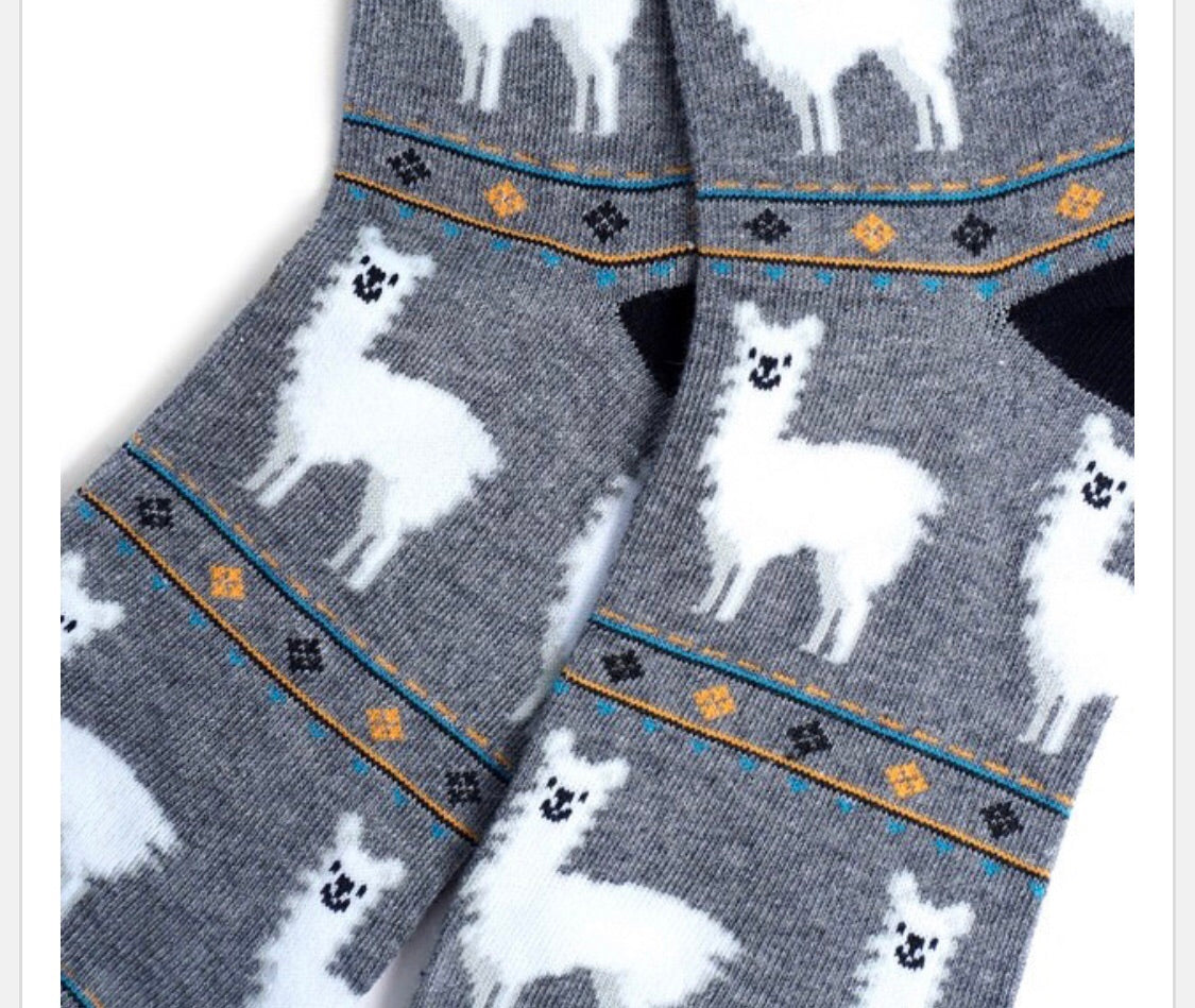Parquet Brand Men’s Socks LLAMAS - Novelty Socks for Less