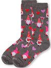 MeMoi BRAND LADIES GNOMES VALENTINE’S DAY SOCKS WITH HEART SHAPED BALLOONS - Novelty Socks for Less