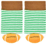 BOOGIE TOES Unisex Baby FOOTBALL RATTLE GRIPPER BOTTOM SOCKS By PIERO LIVENTI - Novelty Socks for Less