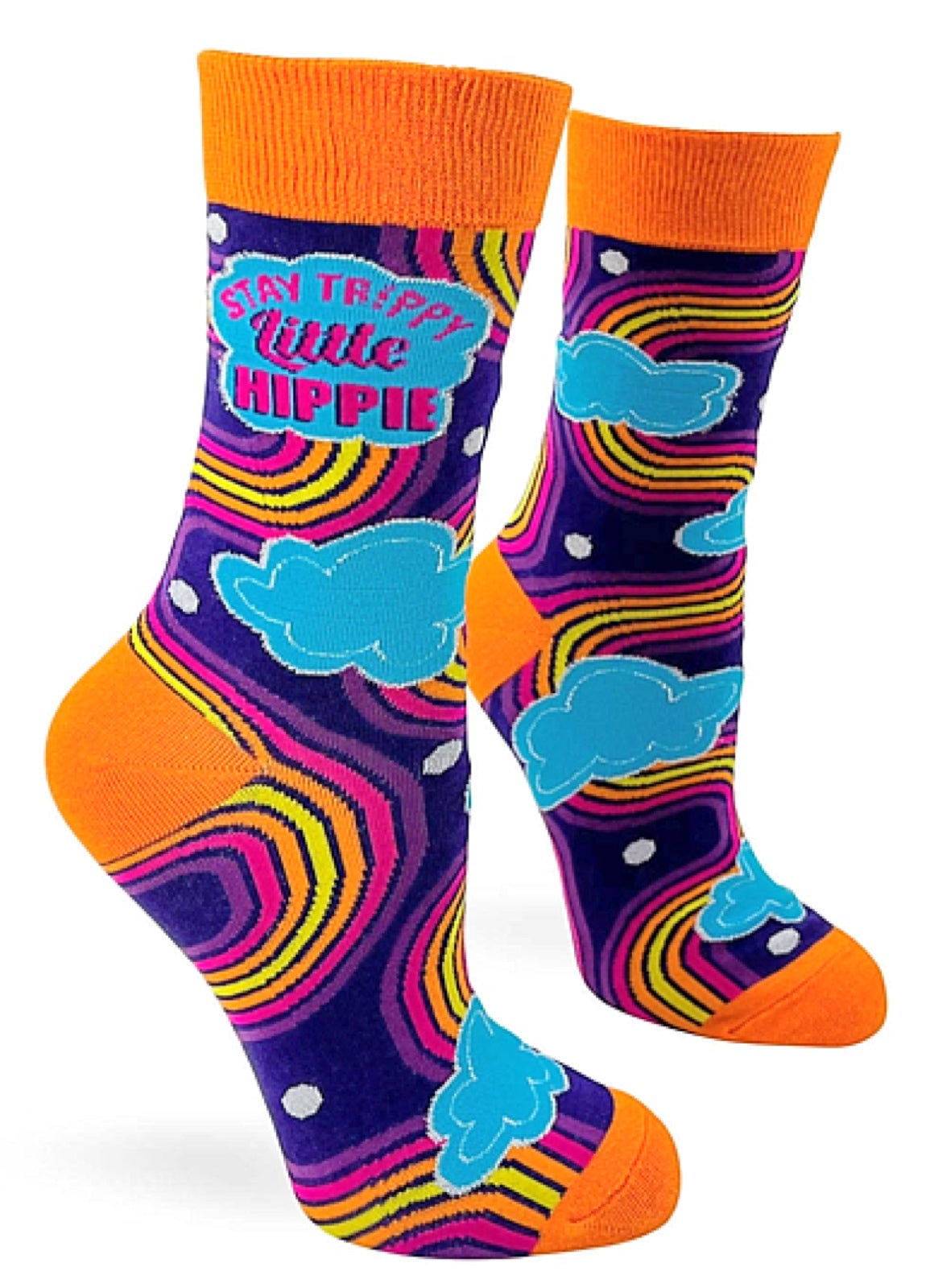 FABDAZ BRAND LADIES ‘STAY TRIPPY LITTLE HIPPIE’ SOCKS - Novelty Socks for Less