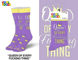 COOL SOCKS BRAND LADIES ‘QUEEN OF EVERY FUCKING THING’ SOCKS - Novelty Socks for Less