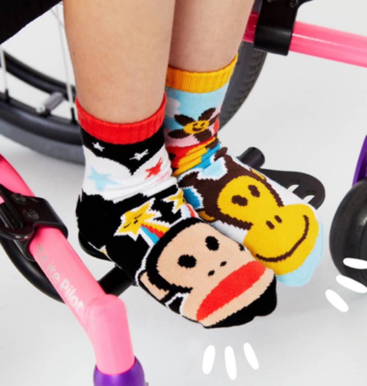 PALS SOCKS Brand UNISEX JULIUS & CLANCY MISMATCHED GRIPPER BOTTOM SOCKS PAUL FRANK - Novelty Socks for Less