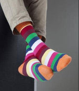 SOCKS N SOCKS Brand Men’s BRIGHT STRIPED Socks - Novelty Socks for Less