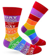 FABDAZ BRAND MEN’S GAY AGENDA SOCKS - Novelty Socks for Less